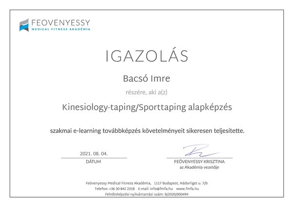 Kinesiology-taping és Sporttaping alapképzés
